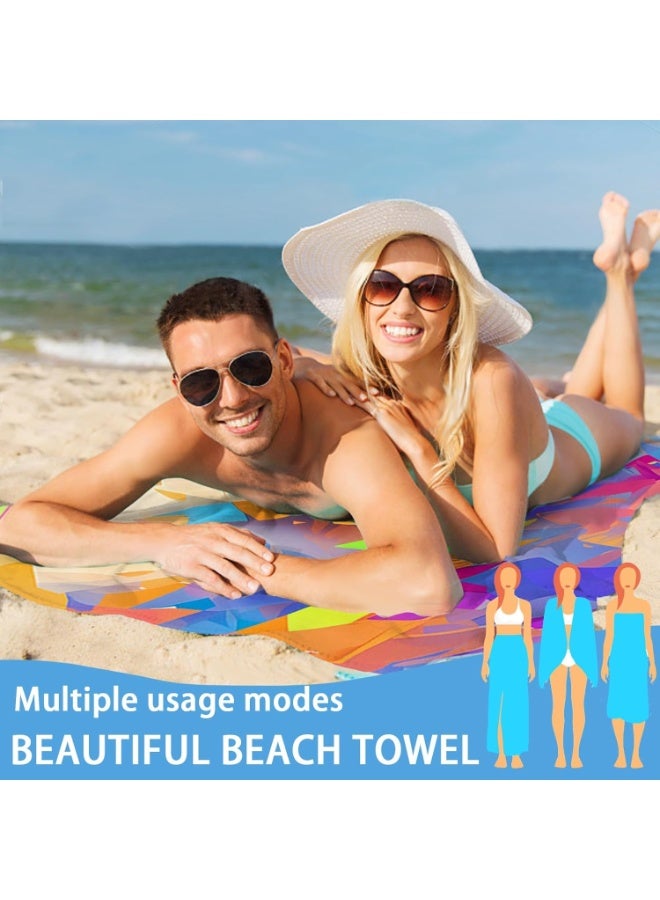 Aramu Beach Towel, 140*70cm Microfiber Lightweight Thin Beach Towel for Adults Kids,Sand Free Quick Dry Super Absorbent Large Towels for Swimming, Pool, Camping, Yoga, Workout, Traveling - Image 5