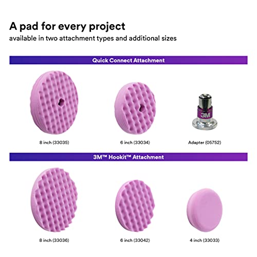 3M Perfect It 1 Step Foam Finishing Pad, 33035, Quick Connect, Surface Buffing, Collision Repair, High Gloss Polish, 8 in - Image 5