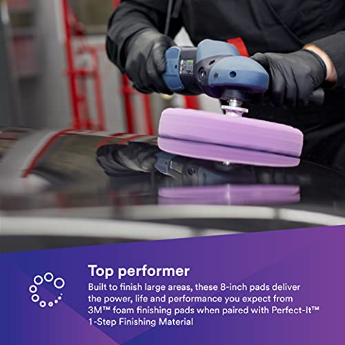 3M Perfect It 1 Step Foam Finishing Pad, 33035, Quick Connect, Surface Buffing, Collision Repair, High Gloss Polish, 8 in - Image 2
