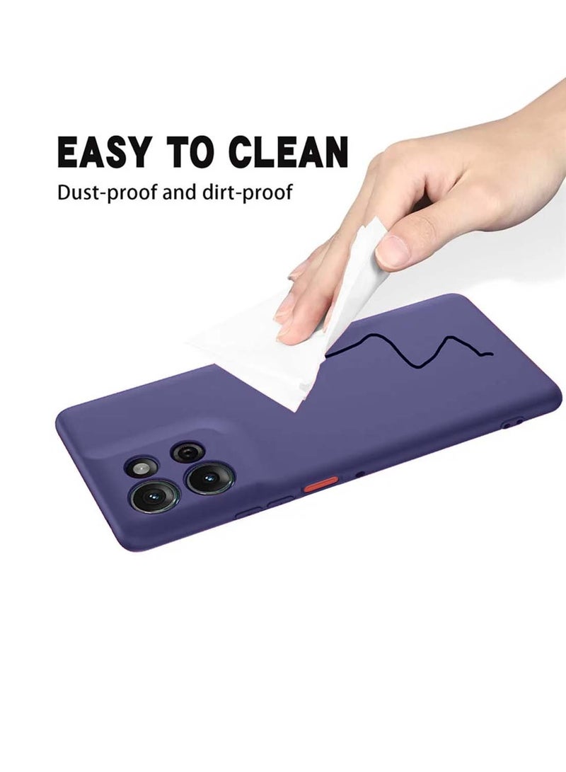 Wtech Motorola Moto G75 5G 2024 Premium Soft Liquid Silicone Case Cover - Eggplant Purple - Image 3