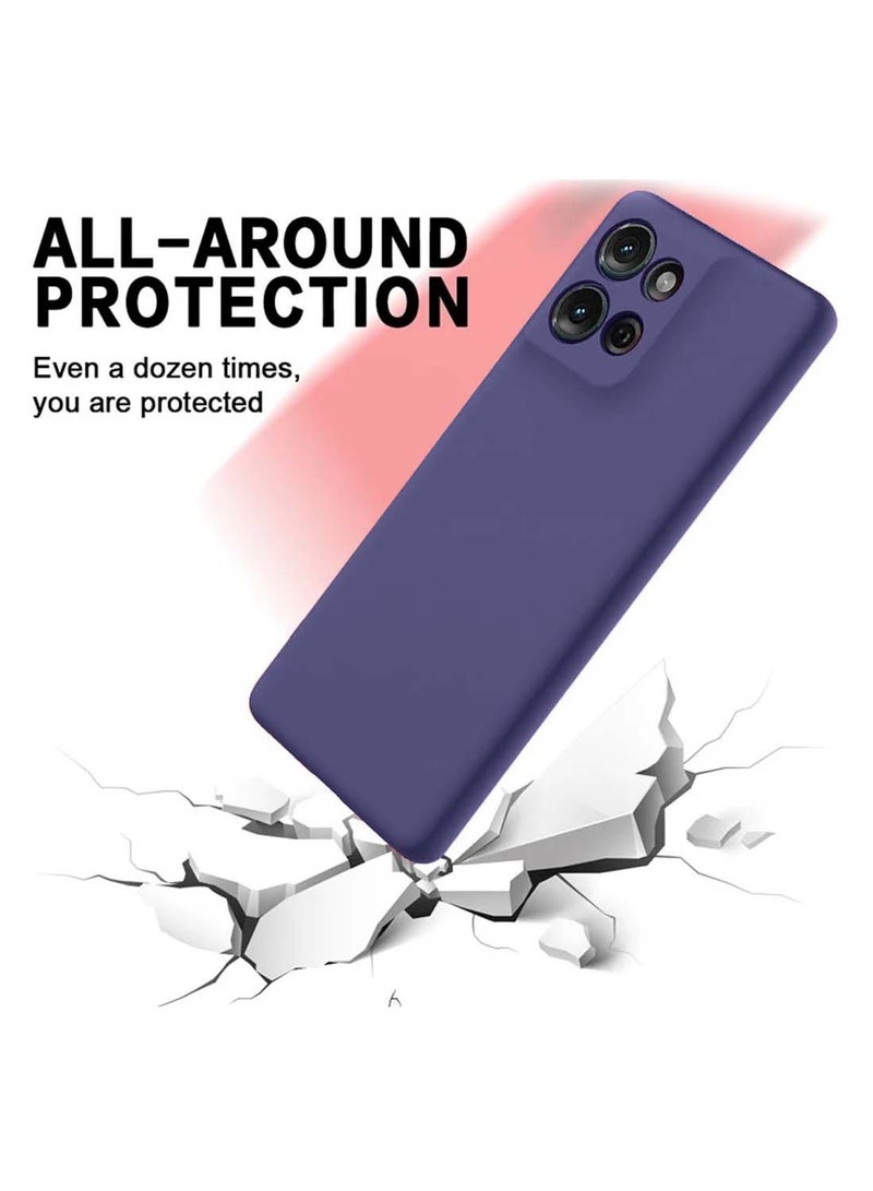 Wtech Motorola Moto G75 5G 2024 Premium Soft Liquid Silicone Case Cover - Eggplant Purple - Image 4