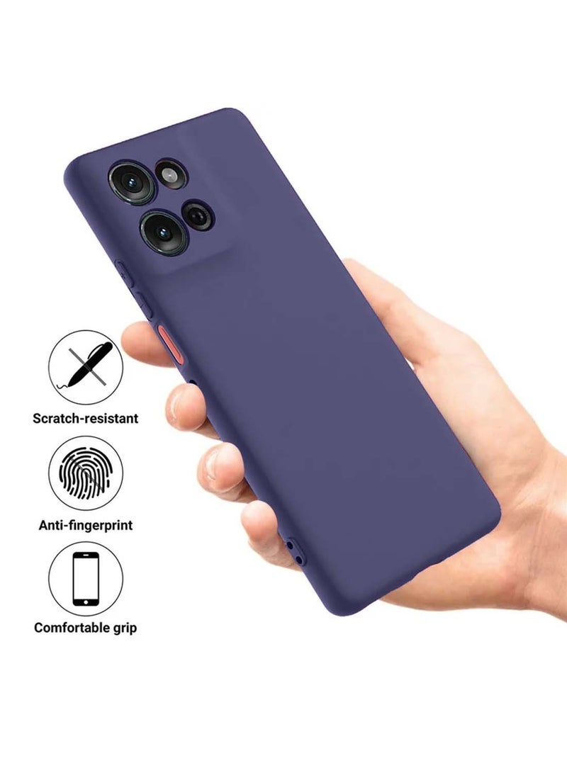 Wtech Motorola Moto G75 5G 2024 Premium Soft Liquid Silicone Case Cover - Eggplant Purple - Image 5