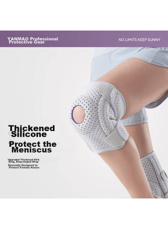 Yanmao Sports Knee Brace For Men, Hiking-specific Patellar Strap, Professional Squatting And Running Knee Support, Summer, 1 Pair, Gray - Image 4