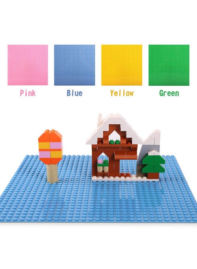 Lekebaby Classic Baseplates Building Blocks Set Base 100% Compatible With Major Bricks Brands10X10 Inch Flat Bottom Baseplates Pack Of 4 Macaron - Image 3