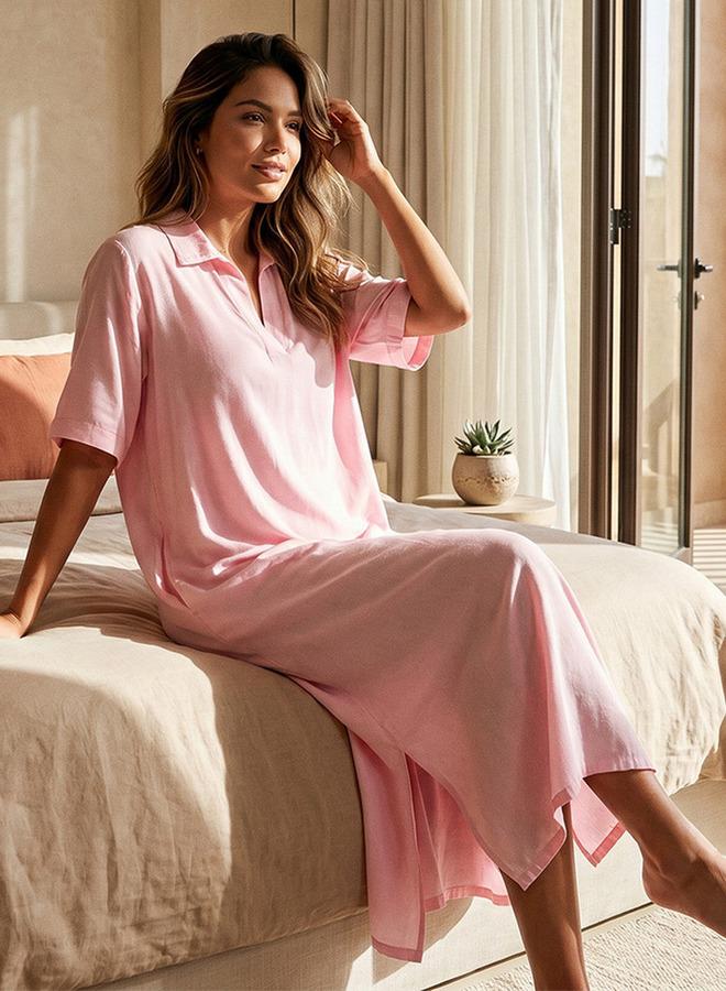 Splash FAV Set of 2 Night Dress Flutter Sleeves Tiered Viscose - Image 3