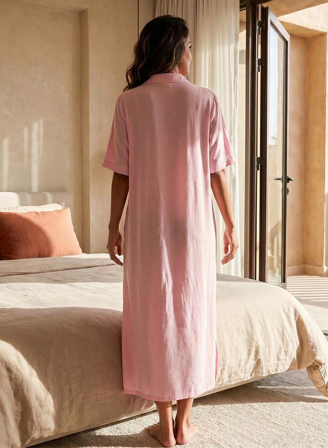 Splash FAV Set of 2 Night Dress Flutter Sleeves Tiered Viscose - Image 4