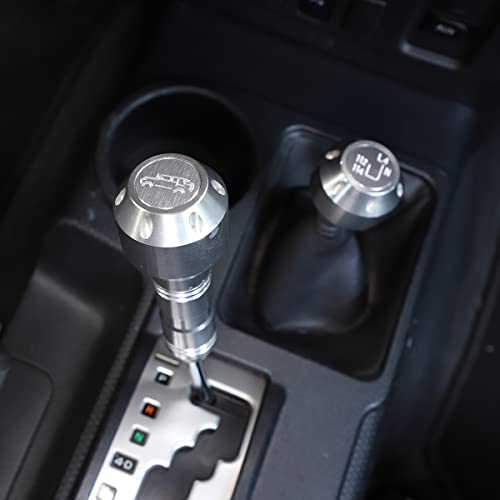 HIRUFAIT Car Shifter Knob Stick Head Replacement for Toyota FJ Cruiser 2007-2021 Accessories, Aluminum Alloy Automotive Gear Shift Handle Lever Head Replacement Interior Decoration (Silver) - Image 5
