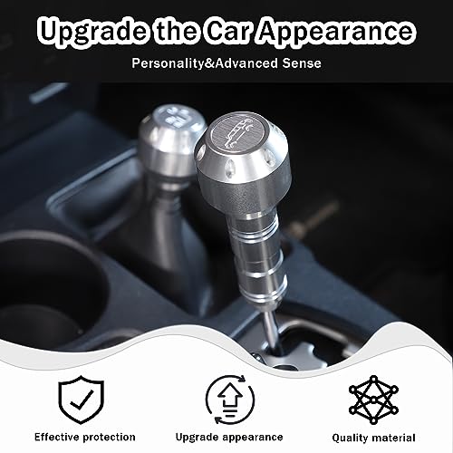 HIRUFAIT Car Shifter Knob Stick Head Replacement for Toyota FJ Cruiser 2007-2021 Accessories, Aluminum Alloy Automotive Gear Shift Handle Lever Head Replacement Interior Decoration (Silver) - Image 2