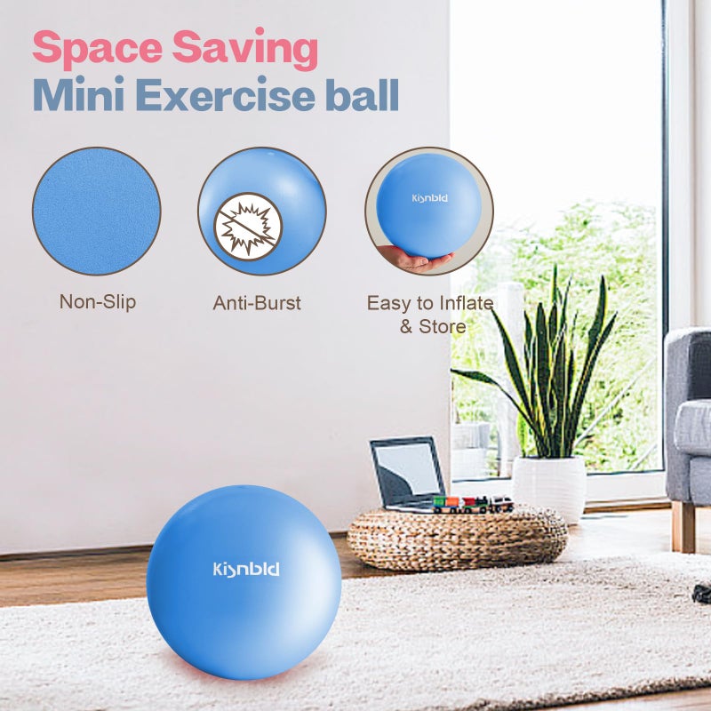 kisnbld Small Exercise Ball, 9 Inch Mini Pilates Ball, Anti Burst and Slip Resistant Mini Yoga Ball for Stability, Fitness, Physical Therapy, Stretching & Core Strength Workout at Home Gym & Office - Image 5