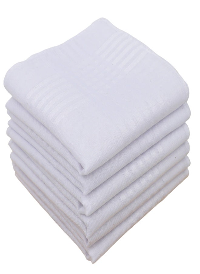 Men's pure cotton handkerchiefs (6 packs, 16 inches) white soft and absorbent breathable, wedding and funeral cotton handkerchiefs, business and social travel gifts - Image 1