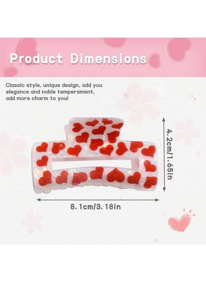 ZEYER Valentine'S Day Hair Clips For Women Large Romantic Red Heart Hair Claw Clips For Women Thin Thick Curly Hair Big Acrylic Clipsstrong Hold Jaw Clips Valentine'S Day Hair Accessories1Pcs - Image 5