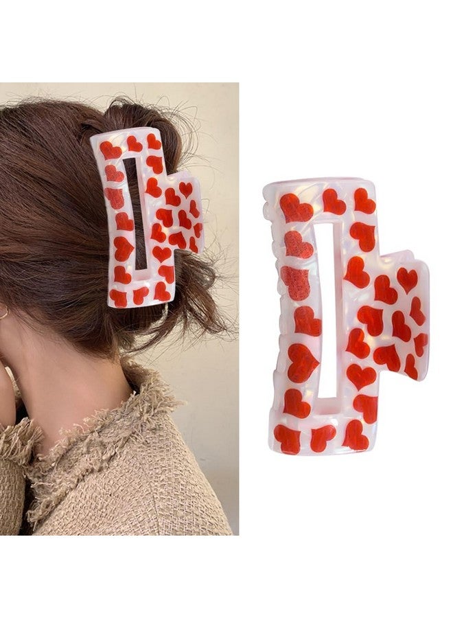ZEYER Valentine'S Day Hair Clips For Women Large Romantic Red Heart Hair Claw Clips For Women Thin Thick Curly Hair Big Acrylic Clipsstrong Hold Jaw Clips Valentine'S Day Hair Accessories1Pcs - Image 2