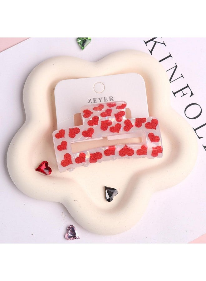 ZEYER Valentine'S Day Hair Clips For Women Large Romantic Red Heart Hair Claw Clips For Women Thin Thick Curly Hair Big Acrylic Clipsstrong Hold Jaw Clips Valentine'S Day Hair Accessories1Pcs - Image 4