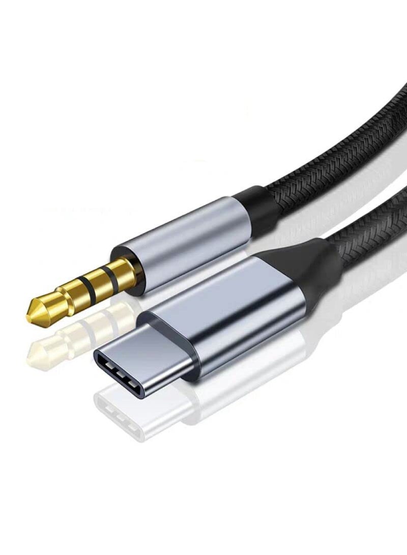 Captaintech USB C to 3.5mm Cable DAC Type C to 3.5mm Headphone Adapter Audio Male Jack Plug Cable Car Stereo Compatible with iPhone 15 Series iPad Pro/Air Samsung S23 Ultra S22 Note20 Tab S7 Pixel 5-1M - Image 1