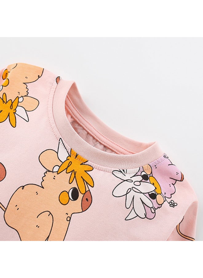 Girls Autumn Winter Suit European And American Kids Round Neck Long Sleeve Two-piece Set - Image 2