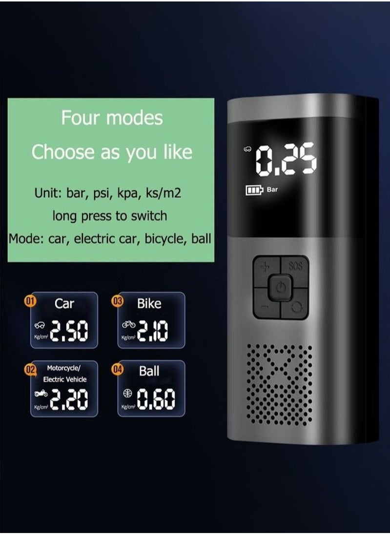 EzzySo مضخة نفخ الإطارات ضاغط الهواء المحمولة 150 رطل لكل بوصة مربعة نفخ سريع مع شاشة LCD مزدوجة [طاقة لاسلكية وقوية] مضخة إطارات كهربائية لإطارات السيارة والدراجات النارية والكرة  - Image 4