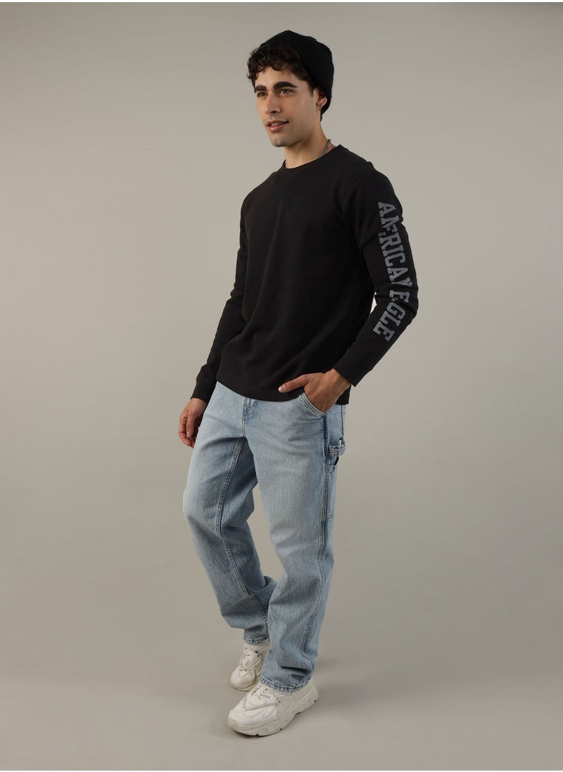 American Eagle - AE Long-Sleeve Logo Graphic Thermal T-Shirt - Image 1