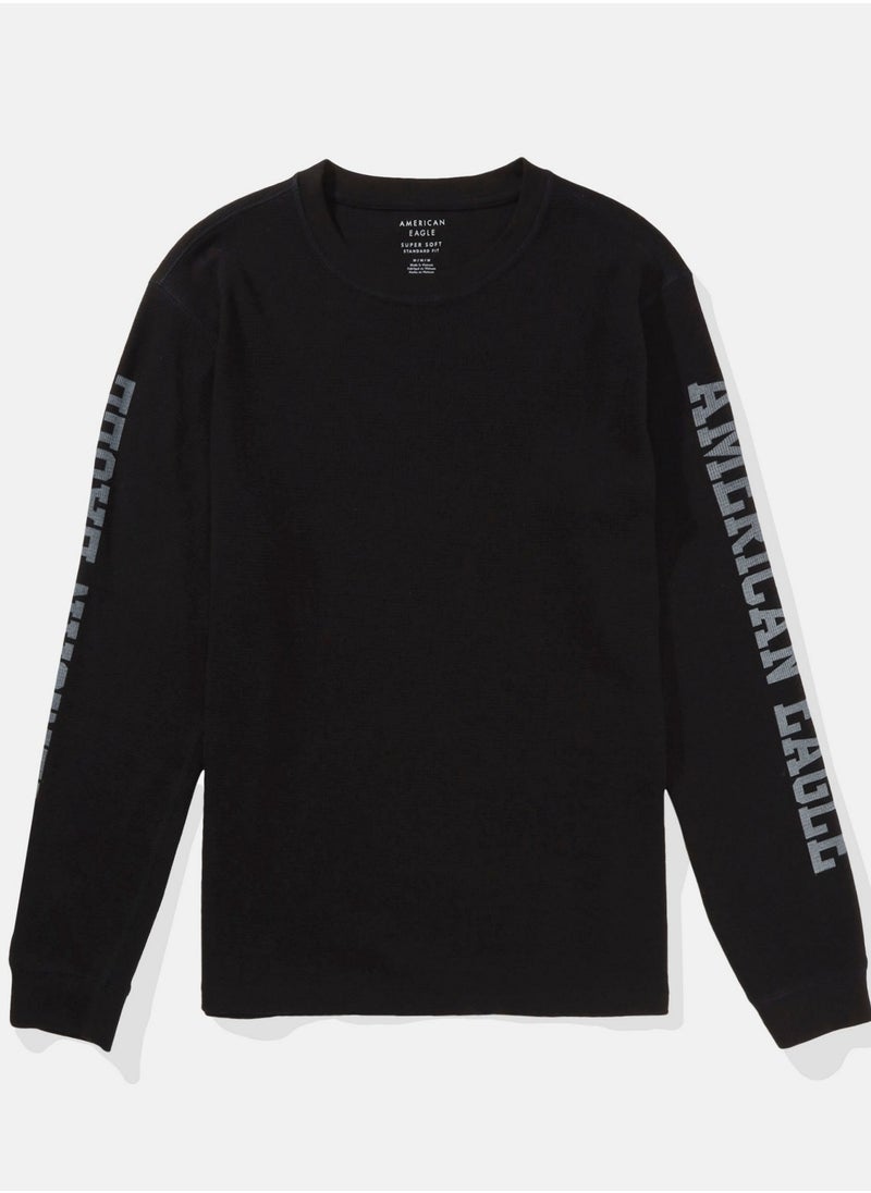 American Eagle - AE Long-Sleeve Logo Graphic Thermal T-Shirt - Image 1