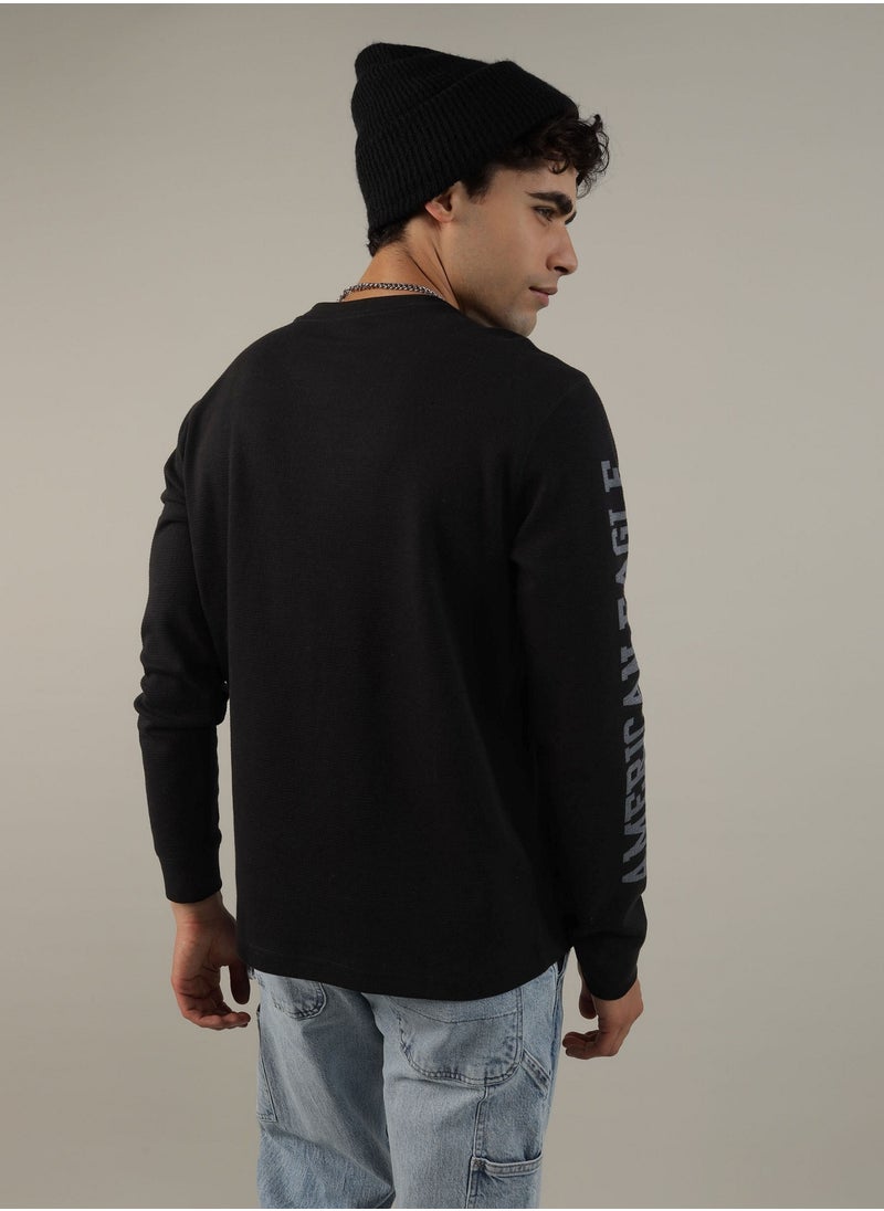 American Eagle - AE Long-Sleeve Logo Graphic Thermal T-Shirt - Image 1