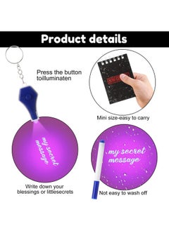 Fumete 48 Pcs Spy Detective Party Favors With Invisible Ink Pens Uv Mini Keychain Flashlight And Spiral Mini Notebooks For Escape Room Birthday Party Supplies Pinata Stuffers (Mysterious)  - Image 4