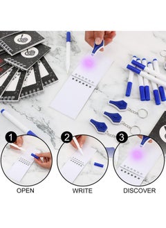 Fumete 48 Pcs Spy Detective Party Favors With Invisible Ink Pens Uv Mini Keychain Flashlight And Spiral Mini Notebooks For Escape Room Birthday Party Supplies Pinata Stuffers (Mysterious)  - Image 5
