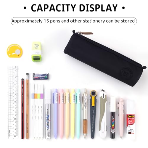EASTHILL Small Pencil Case Pencil Pouch Stationery Pen Bag Office Supplies for Girls Women-Black - Image 3