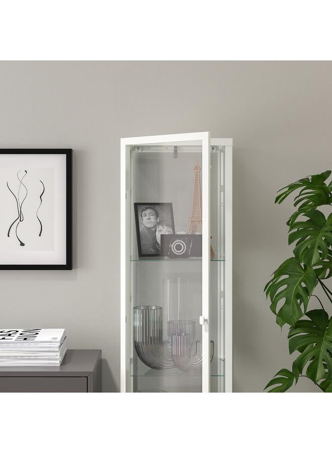 erorex Glass-door cabinet, white, 35x32x151 cm - Image 4