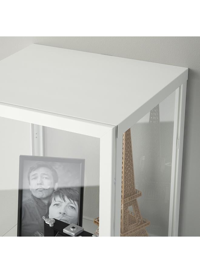 erorex Glass-door cabinet, white, 35x32x151 cm - Image 3