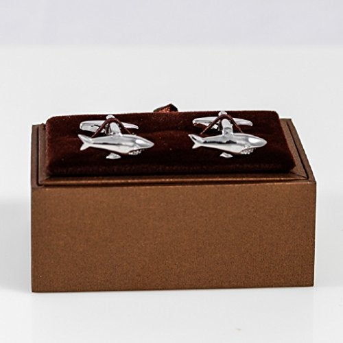 MRCUFF Shark Great White Cufflinks with a Presentation Gift Box & Polishing Cloth - Image 5