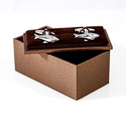 MRCUFF Shark Great White Cufflinks with a Presentation Gift Box & Polishing Cloth - Image 2