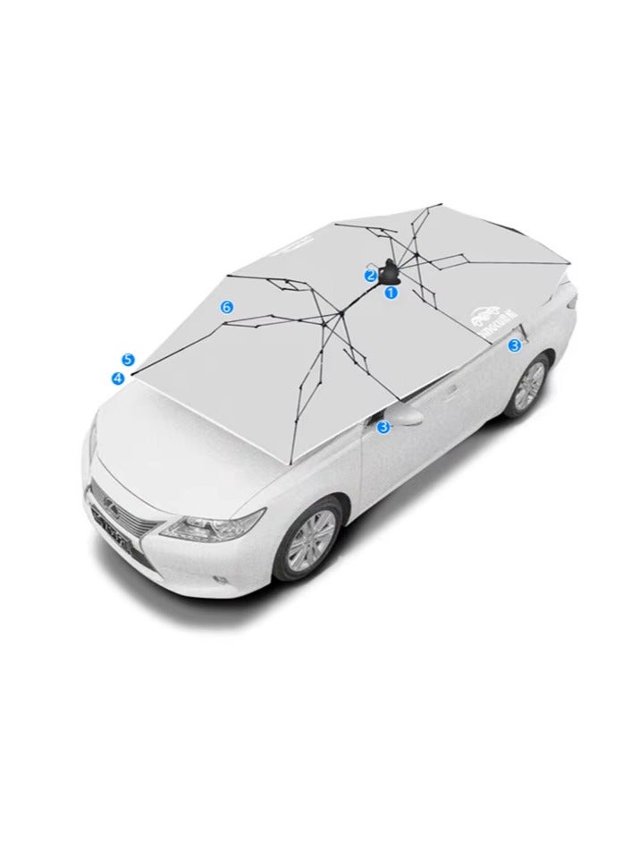 Generic Silver Semi-Auto Car Sunshade SUV Mobile Car Sun Shade  - Image 1