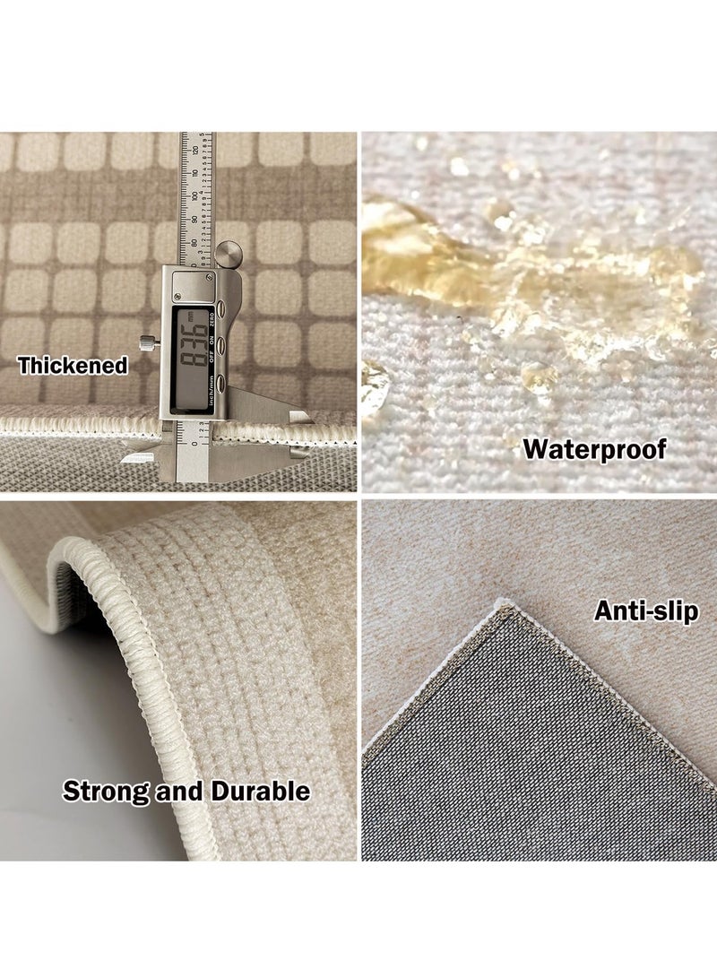 Boho Area Rugs 200x300cm Water-proof Modern Large Rug Non-Slip Carpet Multisize Geometric Pad Oriental Mat for Dining Room Home Bedroom Living Room Decor (A-200x300cm) - Image 4