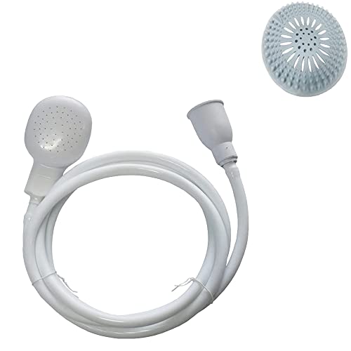 CaoXiong 2m/6.56Ft Sink Hose Faucet Sprayer,Shampoo Sprayer Handheld Hose Shower Head Spray Hose with Hair Catcher Drain Strainers for Bathing Baby,Pets Shower,Washing Hair,Rinsing Vegetables,Utility Sink - Image 1