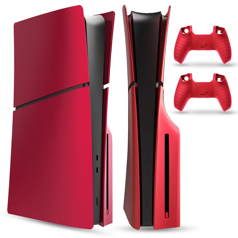 PEYANZ Faceplate Cover Compatible with PlayStation 5 Slim (Disc Edition) - Protective ABS Shell, Scratch-Resistant Matte Surface, Includes 2 Silicone Covers - Image 1