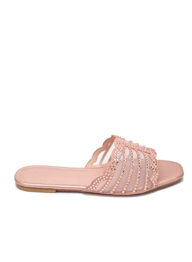 Mesh Diamante Slide Sandal MY 258