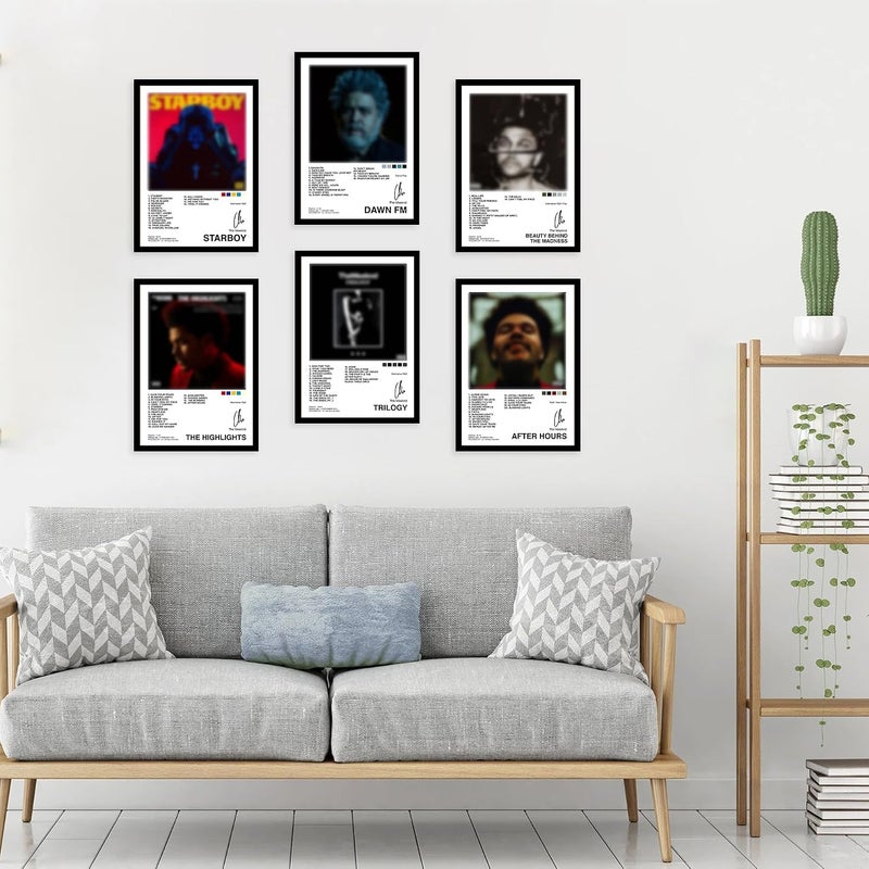 CodersParadise The Weekend Wall Poster Frames - Pack Of 6 | 8 x 12cm (A4 Size) | Aesthetic Artwork Framed Posters | Framed Posters For Living Room, Bedroom, Home And Office - Image 3