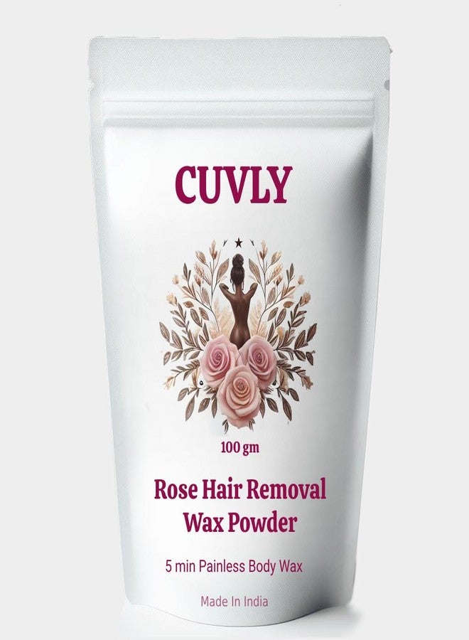 CUVLY Wax Powder Wax For Women Natural Wax Powder - 100g Instant Hair Remover All Hair & Skin Types Hands, Legs, Underarms, Bikini Area |Hair Removal Powder (ROSE WAX POWDER) - Image 1