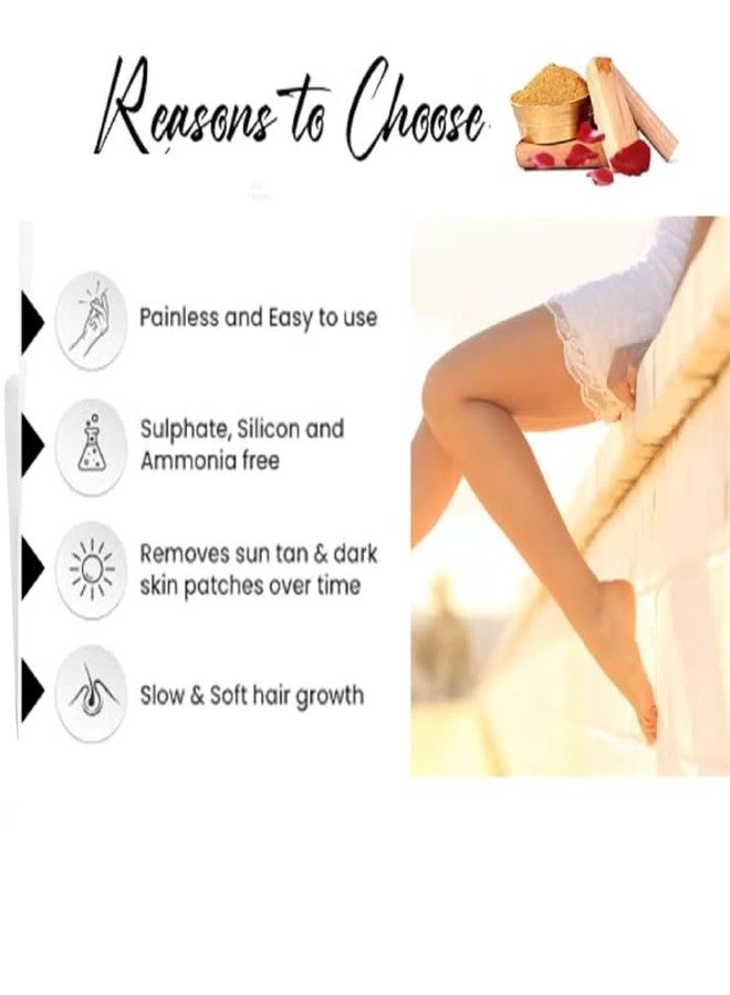 CUVLY Wax Powder Wax For Women Natural Wax Powder - 100g Instant Hair Remover All Hair & Skin Types Hands, Legs, Underarms, Bikini Area |Hair Removal Powder (ROSE WAX POWDER) - Image 4