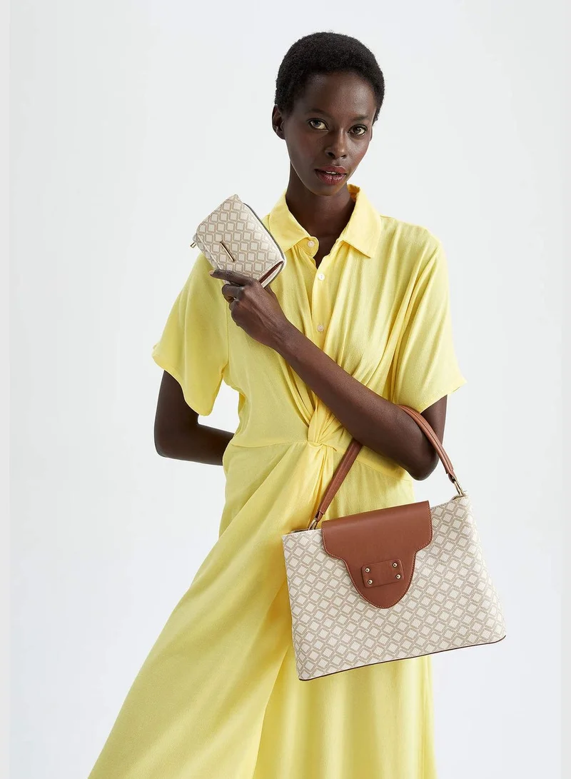 ديفاكتو Faux Leather Polka Dot Print Big Handbag & Wallet