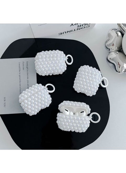 White Pearl Suitable For Apple Pro2 Earphone Case Laser Beads Diamond Airpods 4 Generation Protective Cover-Color:White Pearl Earphone Case-Applicable Models:Airpods 3rd Generation