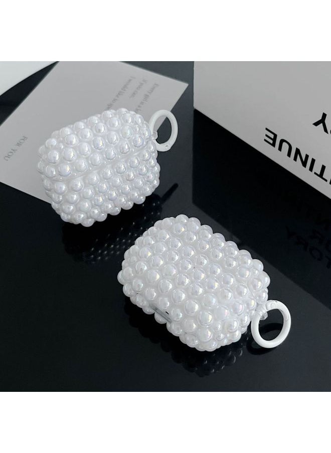 Generic - White Pearl Suitable For Apple Pro2 Earphone Case Laser Beads Diamond Airpods 4 Generation Protective Cover-Color:White Pearl Earphone Case-Applicable Models:Airpods 3rd Generation - Image 1