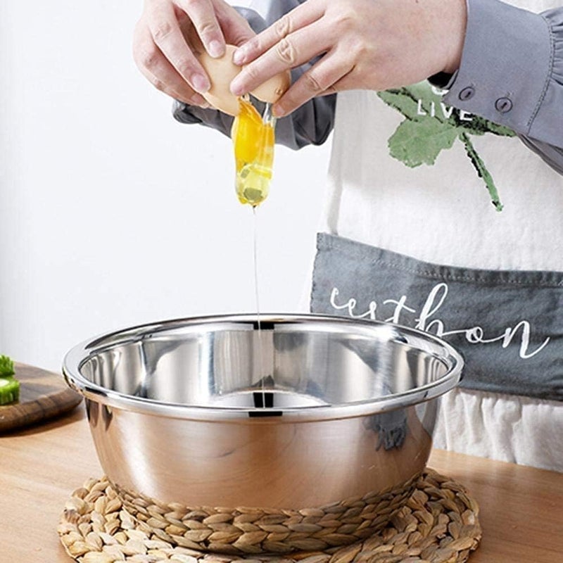 SHETAPRIDE 3in1 Stainless Steel Food Strainer Grater Slicer and Colander with Lid Vegetables Fruits and Drainer Bowl Silver - Image 5