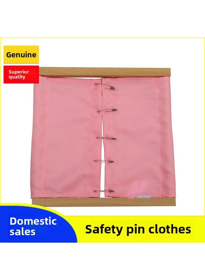 Montessori Teaching Aids Zipper Clothing Button Belt Shoes Woven Montessori Daily Living Area Toddler Finger Practice-Color:Safety Pin Clothing (domestic Sales)  - Image 1