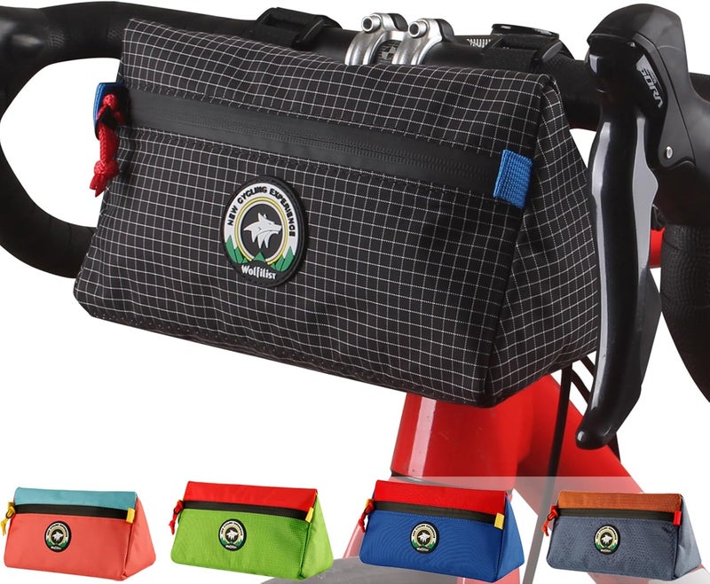 Vortika Bike Handlebar Bag, Bicycle Front Bag, Kids Handle Bar Bag, Storage Bag with Shoulder Strap for Men Women Kids Outdoor Road MTB Cycling(Black) - Image 1