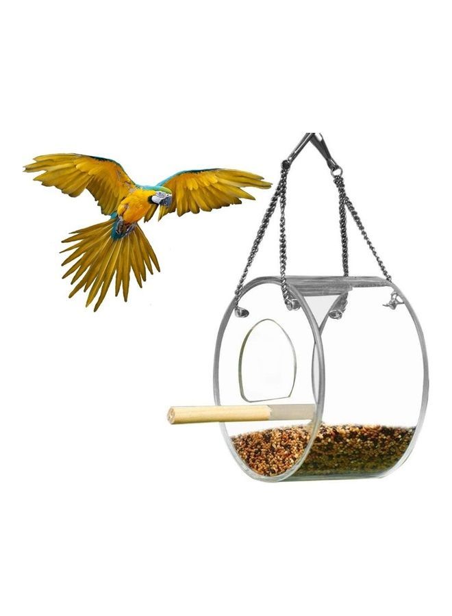 نيبمينينت علبة إطعام الطيور قابلة للتعليق للأماكن الخارجية ضد الماء شفاف/فضي - Image 1