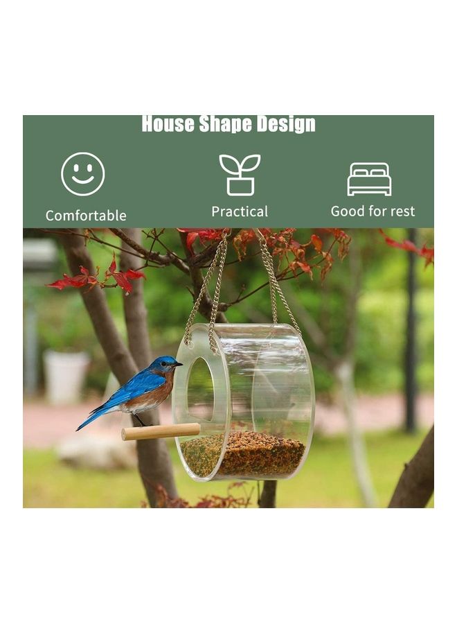 نيبمينينت علبة إطعام الطيور قابلة للتعليق للأماكن الخارجية ضد الماء شفاف/فضي - Image 2