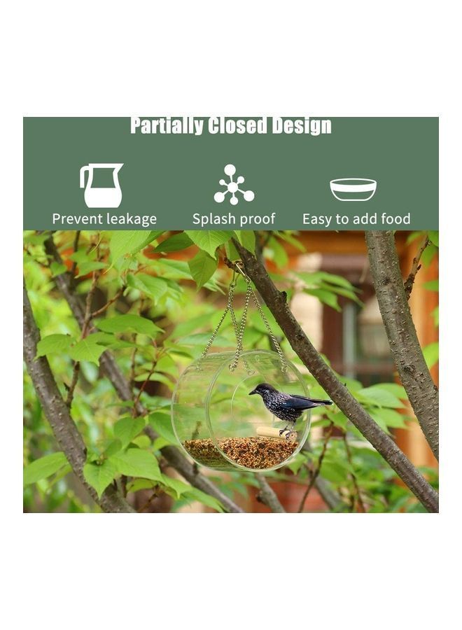 نيبمينينت علبة إطعام الطيور قابلة للتعليق للأماكن الخارجية ضد الماء شفاف/فضي - Image 3