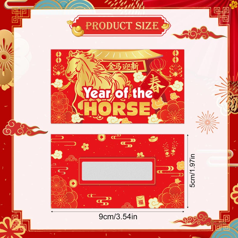 HOWAF Chinese New Year Scratch Off Fortune Cards, 2026 Year of The Horse Party Game Scratch Off Fortune Cards, Spring Festival Scratch Off Card for 2026 Lunar New Year Party Favors 24pcs - Image 2