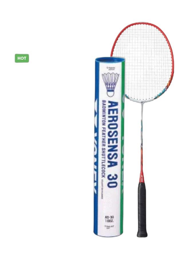 Yonex Muscle Power 2 White Red U4 + Aerosensa 30Shuttlecocks Pack  - Image 1
