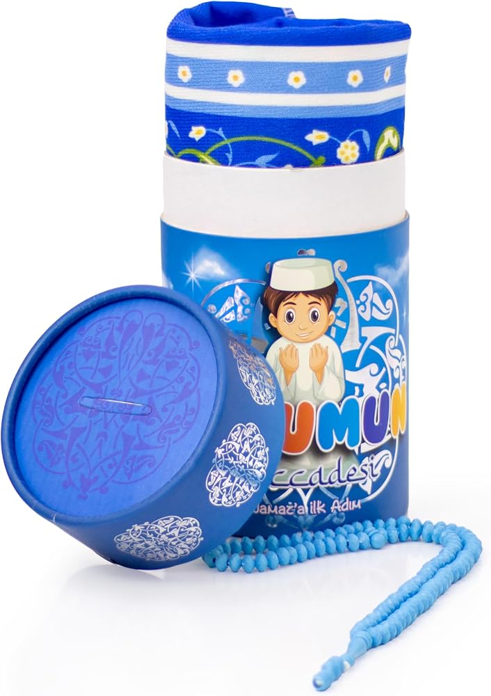 Elanesa  Muslim Prayer Rug and Prayer Beads with Elegant Gift Box - Image 3
